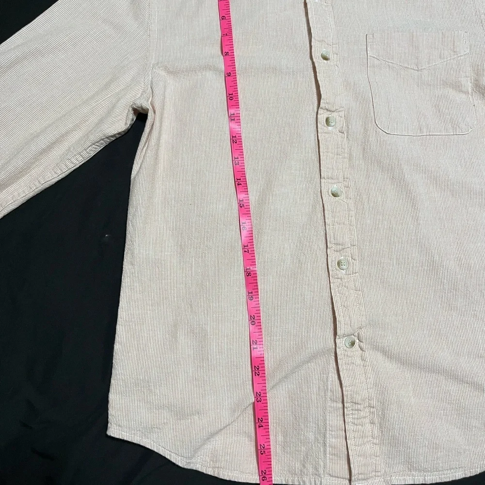 Banana Republic Men’s Untucked Fit Oxford Shirt – Light Peach Stripe, Size Small
